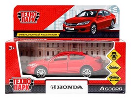 Машина металл. Honda Accord 12 см, дв., багаж., инерц., красный. Технопарк