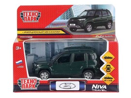 Машина металл. Lada Niva Travel 12 см, дв., инерц., темно-зеленый. Технопарк