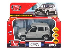 Машина металл. Lada Niva Travel 12 см, дв., инерц., серый. Технопарк