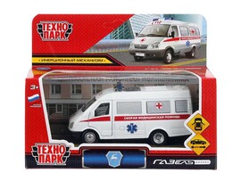 Машина металл. ГАЗ-3221 "Скорая помощь" 12 см, дв., инерц., кор. Технопарк
