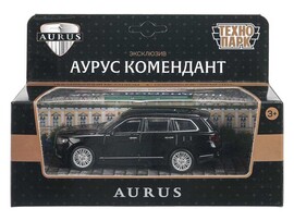 Машина металл. Аурус Комендант 12.5 см, дв., багаж., инерц., черный. Технопарк