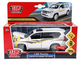 Машина металл. Toyota Land Cruiser Prado 15 см, свет, звук, дв., инерц. Технопарк