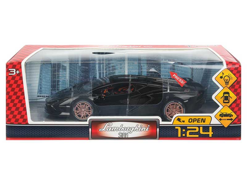 Машина металл. Lamborghini Sian 20.8 см, свет, звук, дв., багаж. Технопарк