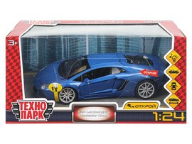 Машина металл. Lamborghini Aventador Coupe 19 см, свет, звук, дв., багаж. Технопарк