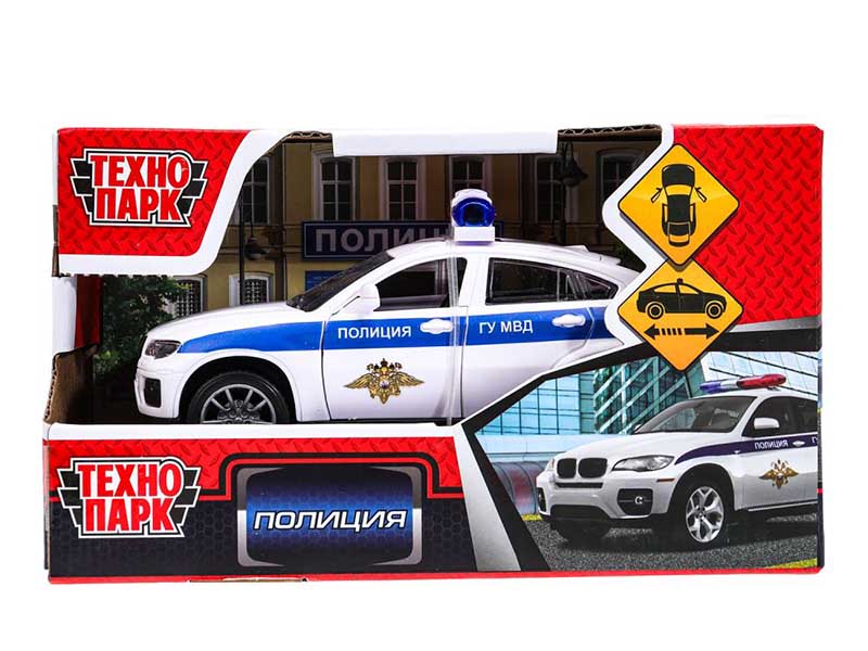 Машина пласт. Полиция 13.5 см, двери., инерц., кор. Технопарк