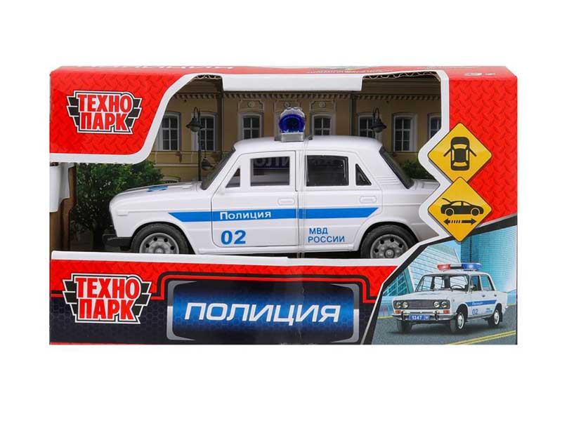 Машина пласт. Полиция 14 см, инерц., кор. Технопарк