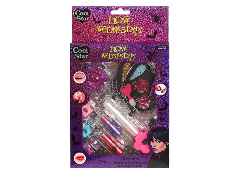 Набор косметики "Wednesday": тени, помада, лак, блеск, в кор. 115675-W-TTG