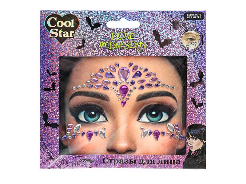 Стразы для лица "Cool Star" 15*15 см в пак. 115999-W-TTG