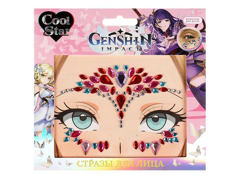 Стразы для лица "Cool Star. Wednesday" 15*15 см в пак. 116001-GN-TTG