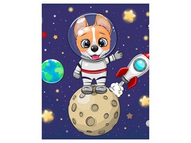 Холст с красками 22х30 см по номерам. Маленький космонавт доставка оптом в Донецк
