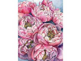 Холст с красками 22х30 см по номерам. Букет пионов доставка оптом в Донецк