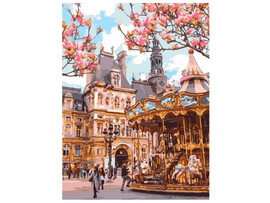 Картина на картоне с красками 28,5х38 см по номерам. Весенний парк доставка оптом в Донецк