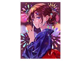 Холст с красками 22х30 см по номерам. Девушка в кимоно доставка оптом в Донецк