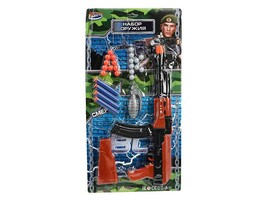 Автомат "Военный" мягк. пули, пули-шарики, 20*58 см на блист. B2360919-R