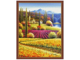 Алмазная мозаика 40х50 см «Тосканские домики» (с подр., полн. заполн.) доставка оптом в Донецк