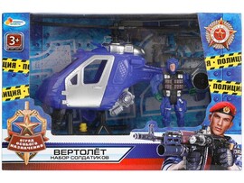Набор "Полиция": вертолет, солдатик, аксесс., 27*19 см в кор. 1903Y013-R