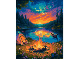 Картина по номерам 40*50 см "У костра" доставка оптом в Донецк