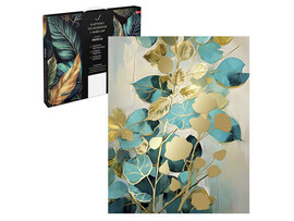 Холст с красками 40х50 см по номерам с поталью. Листья доставка оптом в Донецк