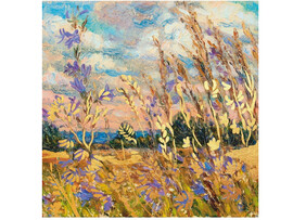 Холст с красками 40х40 см по номерам с поталью. Полевые цветы доставка оптом в Донецк