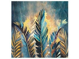 Холст с красками 40х40 см по номерам с поталью. Тропические листья доставка оптом в Донецк