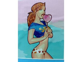 Холст с красками 40х50 см по номерам. Кокетливая девушка 18+ доставка оптом в Донецк