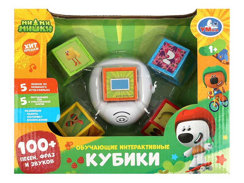 Обуч. интеракт. кубики "Ми-ми-мишки" песни, стихи, в кор. HT777-R2