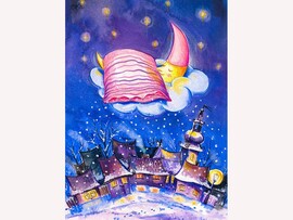 Алмазная мозаика 22х32 см «Сонная зимняя ночь» (с подр., с полн. заполн.) доставка оптом в Донецк