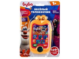Обуч. телефон "Буба" 14 см, песни, стихи, свет, блистер. HX2501-R15