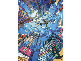 Алмазная мозаика 30*40 см «Шумный город» (полн. заполн.) доставка оптом в Донецк