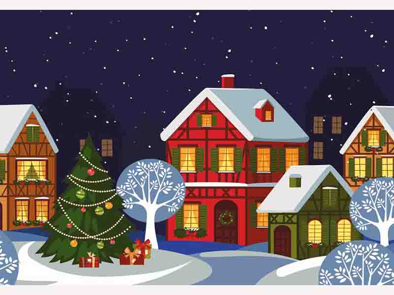 Донецк игрушка оптом Алмазная мозаика 30*40 см НОВОГОДНЯЯ УЛОЧКА (без подр., с полн. заполн.)