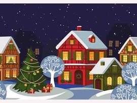 Алмазная мозаика 30*40 см НОВОГОДНЯЯ УЛОЧКА (без подр., с полн. заполн.) доставка оптом в Донецк