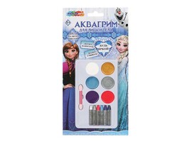 Аквагрим "Холодное сердце": 6 цв. + 6 карандашей, на блист.