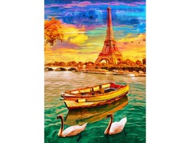 Холст с красками 17х22 см по номерам. Тихие воды Сены доставка оптом в Донецк