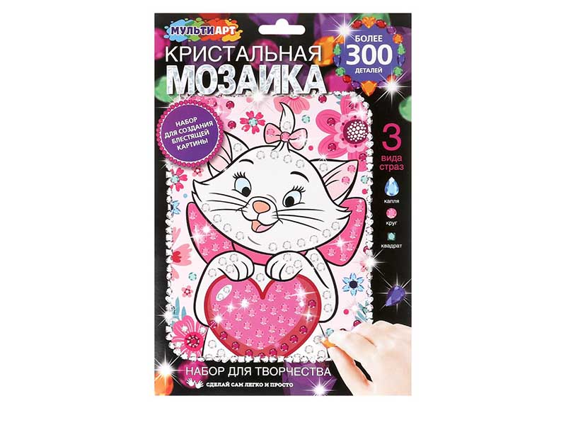 Кристальная мозаика "Милая кошечка" 17*23 см в пак. CRYST-096445