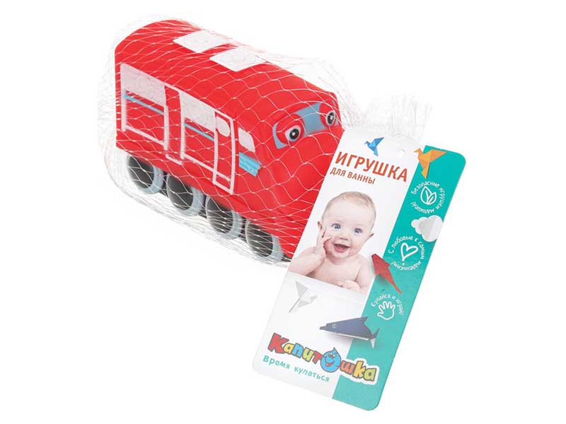 Игрушка для купания "Поезд" 11 см, ПВХ, в сетке. YF-TRAIN-01