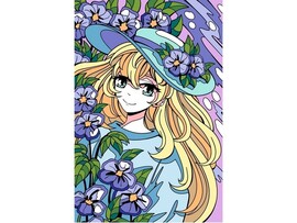 Холст с красками 20*30 см по номерам. Цветочная любовь доставка оптом в Донецк