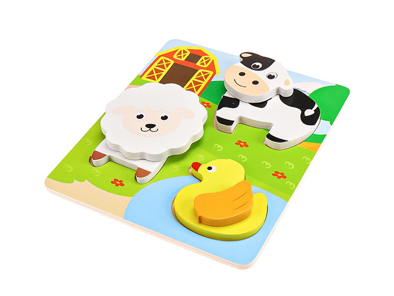 Донецк игрушка оптом Вкладыш деревянный "Ферма" 12,5х14,5 см