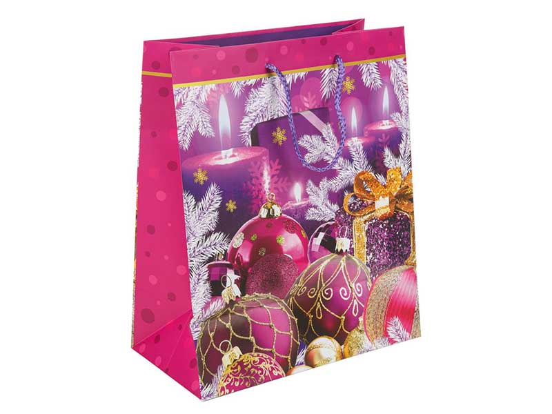 Пакет подар. мат. лам. Елочные шары 33*45*15 см. PXL-102397-NG2