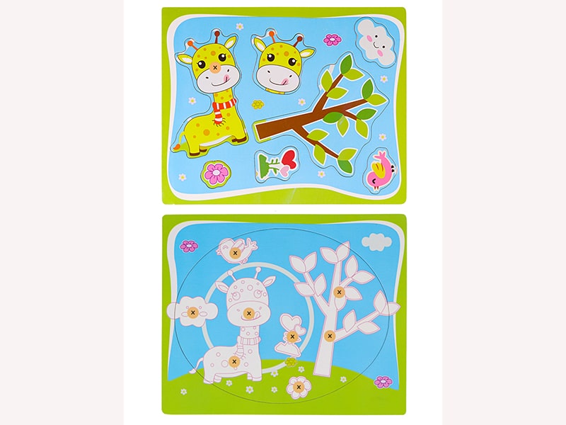 Донецк игрушка оптом Вкладыш деревянный "Жирафик" 16,5*21,5 см