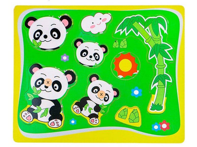 Донецк игрушка оптом Вкладыш деревянный "Панда" 16,5*21,5 см