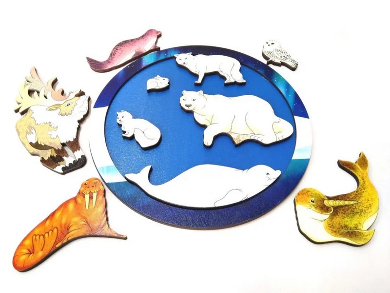 Донецк игрушка оптом Вкладыш деревянный "Северный полюс"