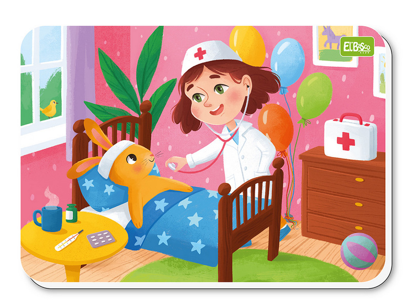 Донецк игрушка оптом Пазлы магнитные А5 "Доктор" 12 элементов