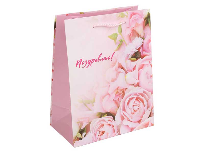 Пакет подар. мат. лам. Розочки 18*23*10 см. PM-122146-FW3