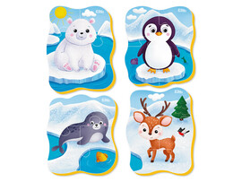 Пазлы мягкие "Животные Севера" 4 картинки доставка оптом в Донецк