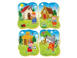 Пазлы мягкие "Три поросенка" 4 картинки доставка оптом в Донецк