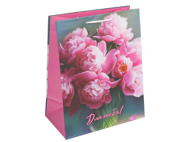 Пакет подар. мат. лам. Пионы 26*32 см. PL-123023-FW6