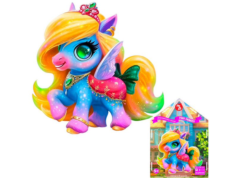 Донецк игрушка оптом Пазлы деревянные «Пони принцесса» 60 деталей 29 х 29 см