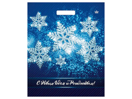 Пакет п/э выруб. «Мерцание снежинок» 45*38 см. н00223917 (кратно 50)