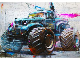 Пазлы деревянные «Внедорожник современный» серый 120 деталей 28 х 20 см доставка оптом в Донецк