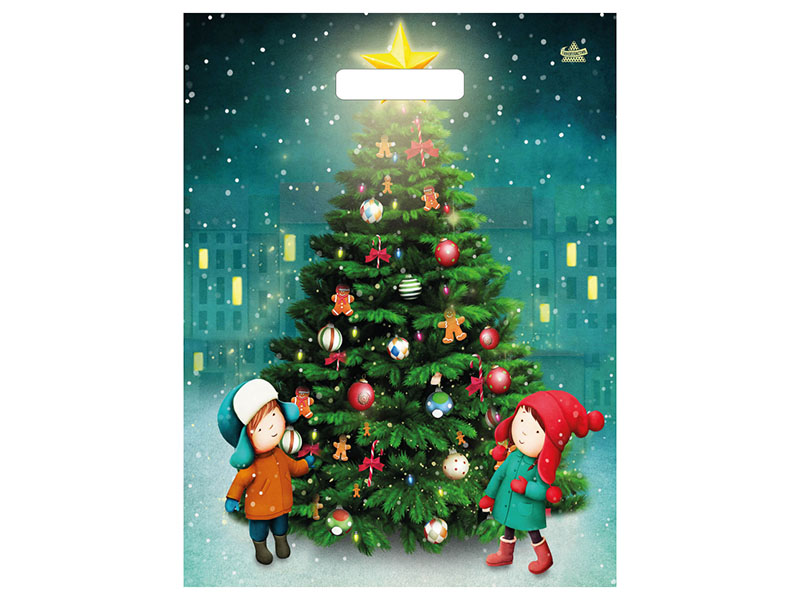 Пакет п/э выруб. «Новогодний венок» 40*31 см. н00223915 (кратно 50)